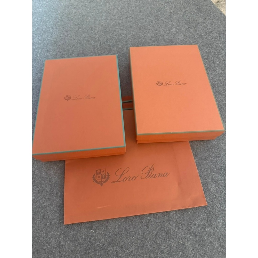 Loro Piana Signature 2 Pc Gift Box and Shopping Bag Set Packaging